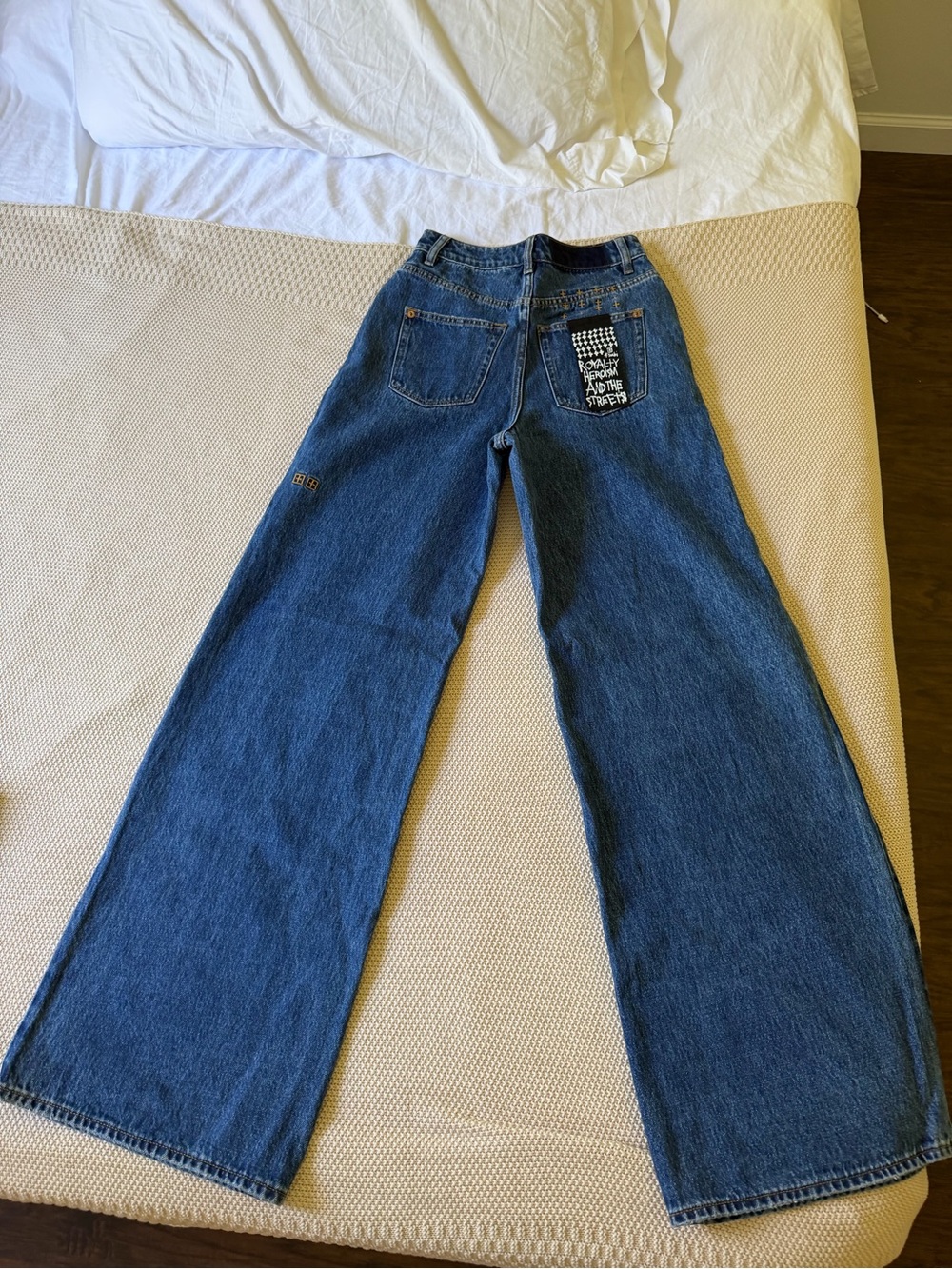 Ksubi Dark Blue Wide Leg High-Rise Denim Jeans